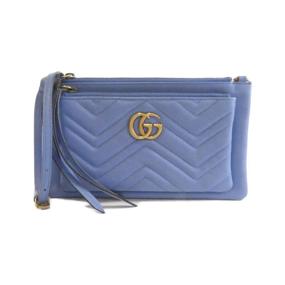 GUCCI Authentic Blue GG Marmont Shoulder Bag - Picture 1 of 9